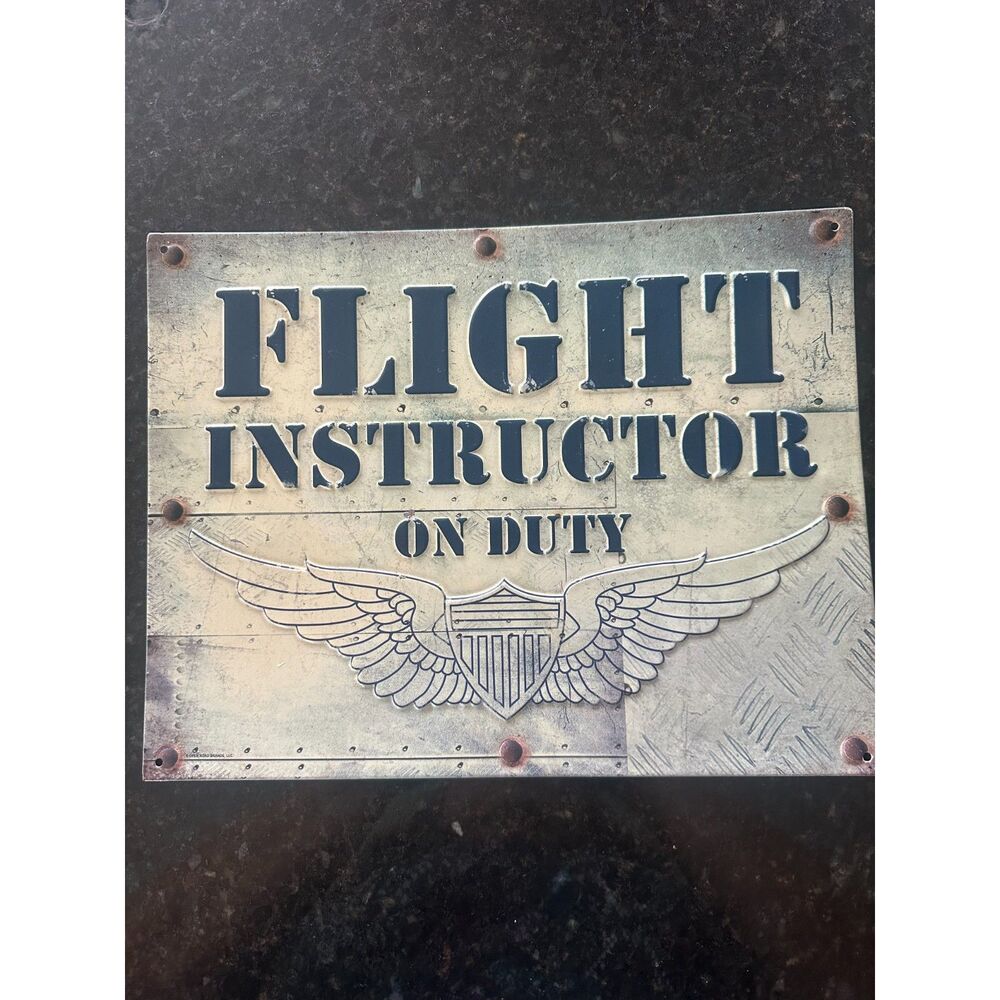 Flight Instructor On Duty Sign Aviation Pilot Flight School Wall Decor